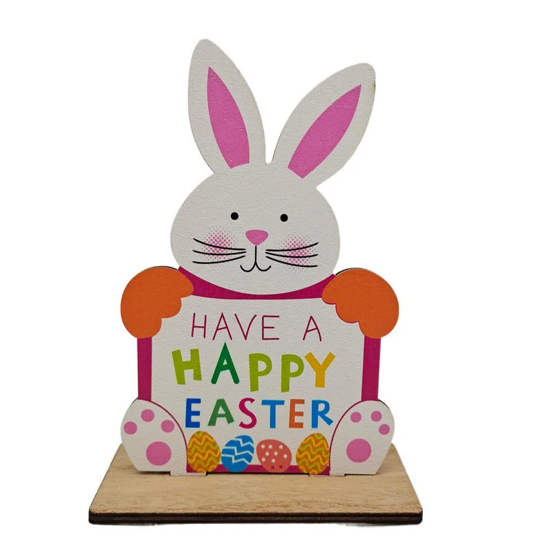 Wooden Easter Bunny Desktop Decoration Bunny Party Handicraft Decorations