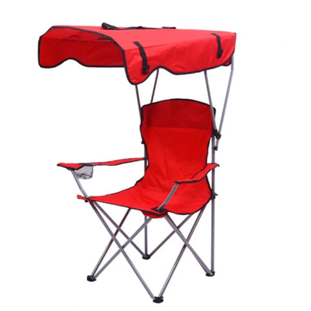 Portable Folding Beach Chair Fishing Stool with Lift and Umbrella Camping Accessories Furniture Outdoor Oxford Cloth Wyz20333