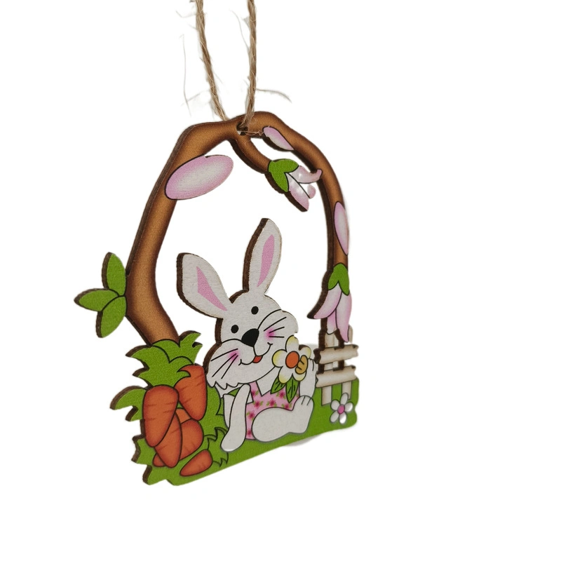 Easter Wooden Craft Door Hanging Easter Egg Home Decor Wood Bunny Decoration